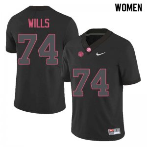 NCAA Women's Alabama Crimson Tide #74 Jedrick Wills Stitched College Nike Authentic Black Football Jersey YW17W16UT